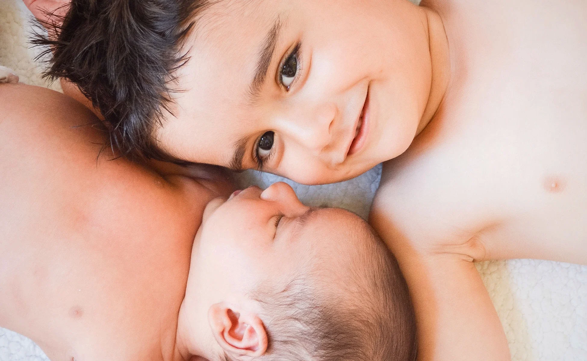 Siblings sharing a quiet moment